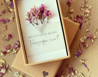 Geschenkbox Trauzeugin / Brautjungfer / Bridesmaid, Hochzeit, Trockenblumen, FELDLIEBE