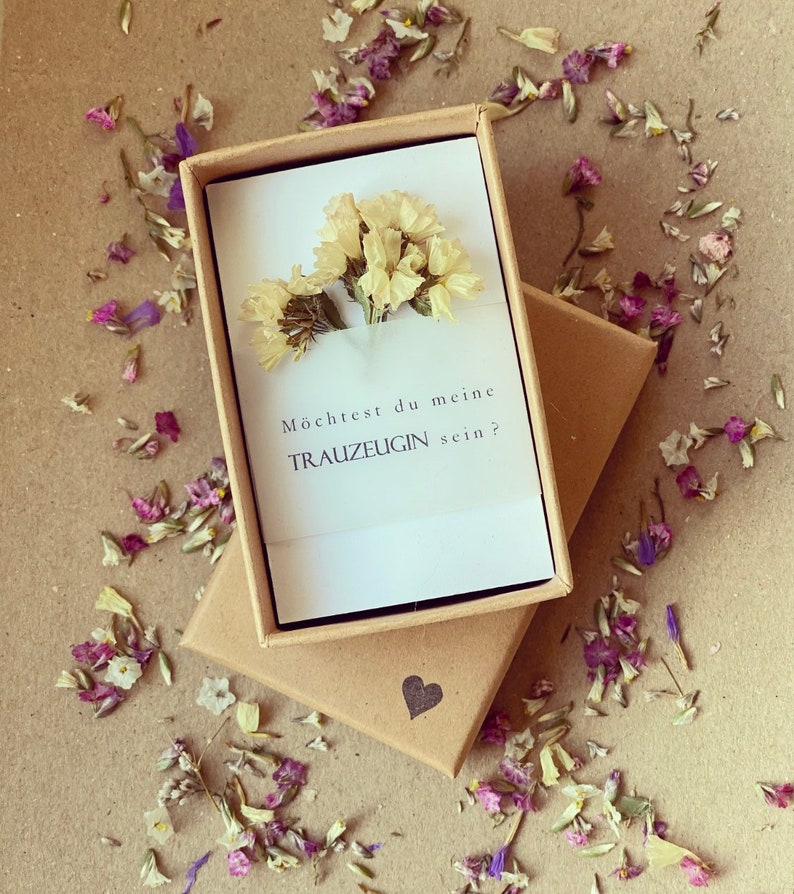 Geschenkbox Trauzeugin / Brautjungfer / Bridesmaid, Hochzeit, Trockenblumen, FELDLIEBE Bild 6