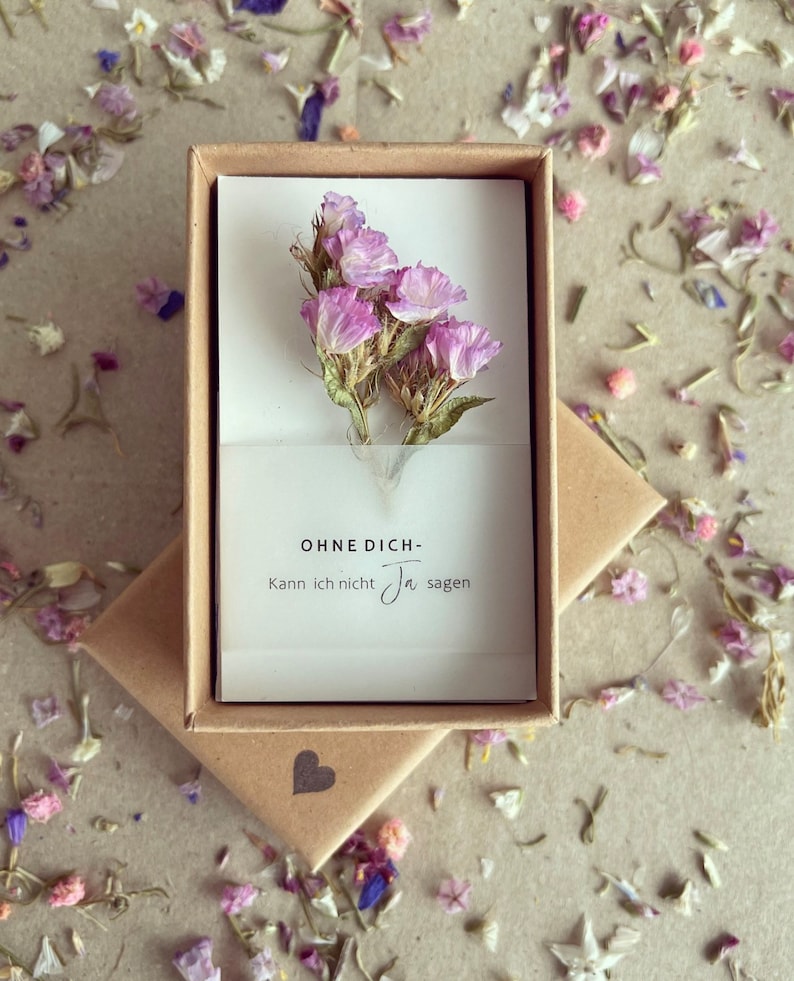 Gift box maid of honour / bridesmaid / bridesmaid, wedding, dried flowers, FELDLIEBE Ohne dich…