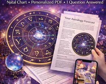 In-Depth Birth Chart Reading + 1-Year Astrology Forecast | Personalized PDF and 1 Question