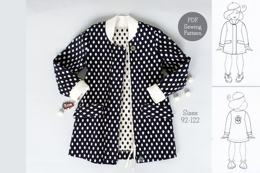 Coat Pdf Sewing Pattern, Girls Jacket Pattern, Summer Coat , Dress