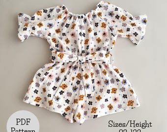 Cute modern baby girl jumpsuit pattern , romper , playsuit , video tutorial