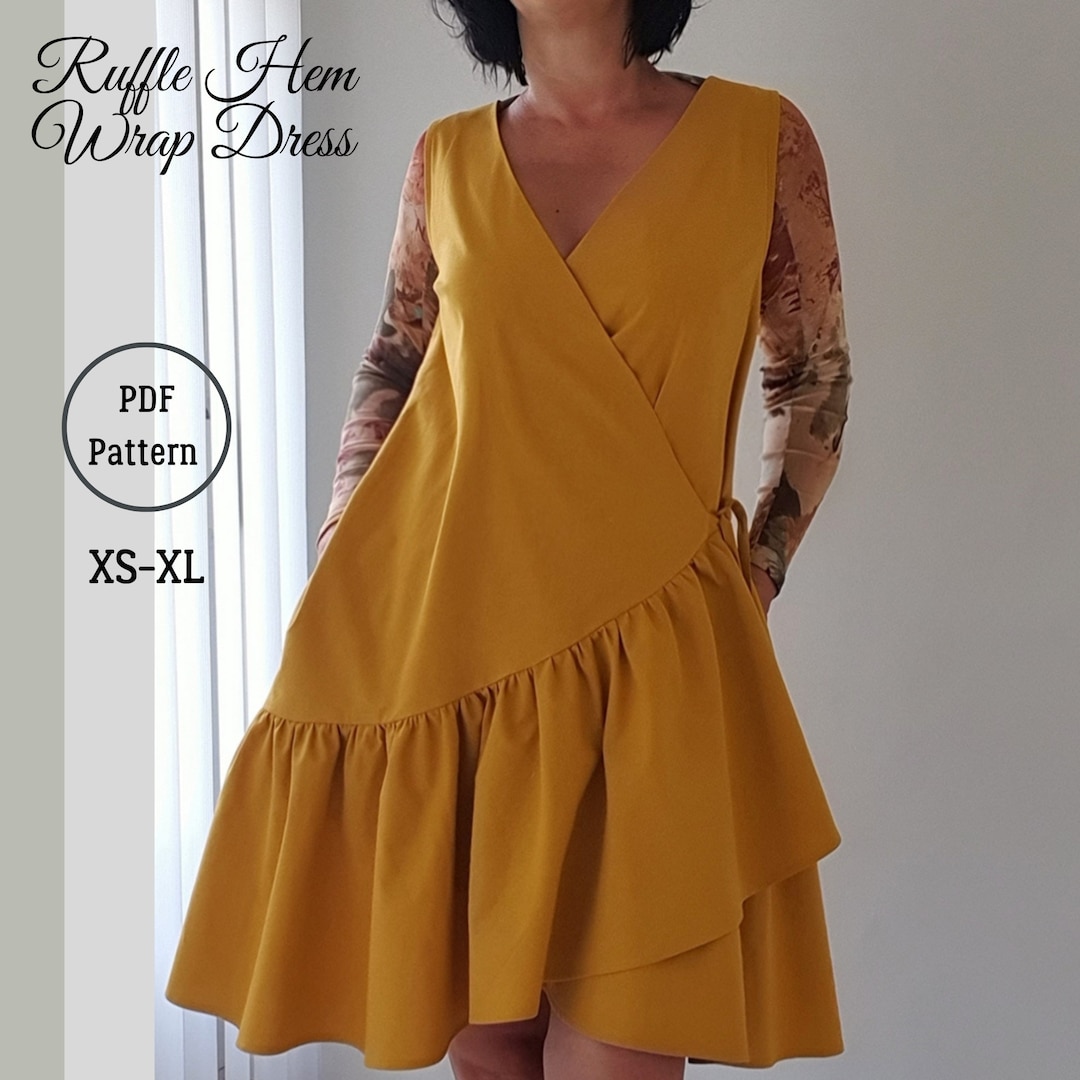 Loose Fitting Wrap Dress PDF Sewing Pattern / Cotton Dress / Video ...