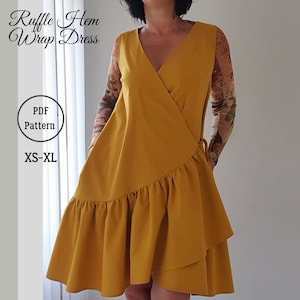 Loose fitting wrap dress PDF sewing pattern / cotton dress / video tutorial