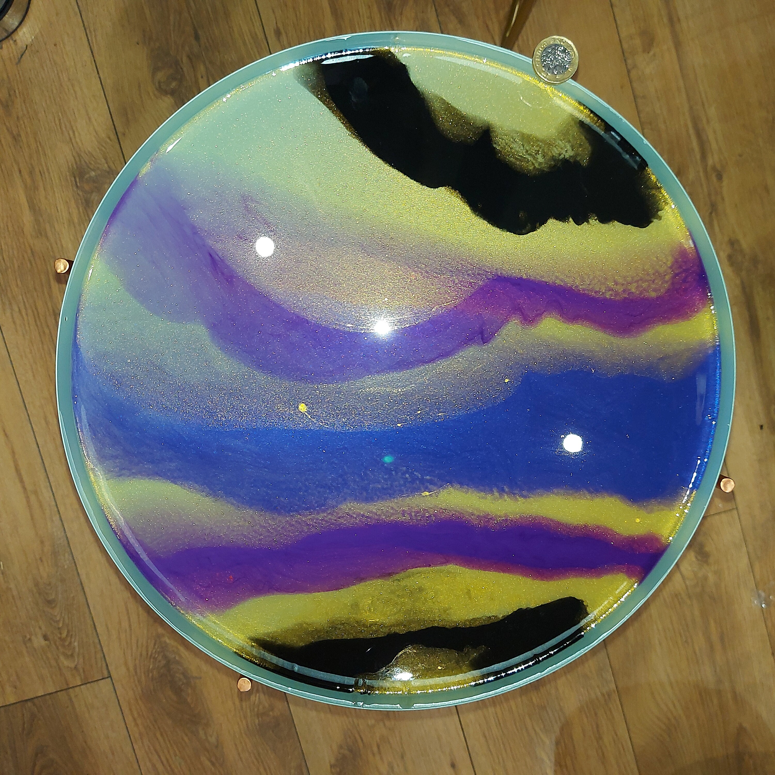 Quirky Resin Side Table with Removable Tray Hand Cast Resin Etsy