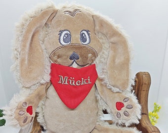 ITH Schnuffeltuch Dog Stuffed Animal Favorite Toys Cuddly toys embroider in the hoop as a gift for birth or birthday customizable