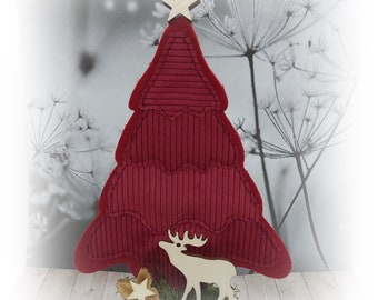 Embroidery file ITH fir tree for the 16 x 26 cm frame decorated for Christmas as a gift for Advent