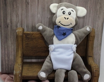 ITH Schnuffeltuch Monkey | Embroidery file 20 x 30 cm frame | Baby gift | ITH | ITH embroidery | Schnuffeltuch | Stuffed animal | Cuddly towel