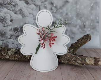 Embroidery file ITH Angel Christmas for the 13 x 18 cm frame embroider standing with dried flowers