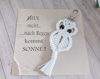 PDF instructions for a macrame owl keychain