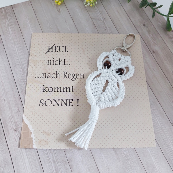 PDF instructions macrame keychain owl