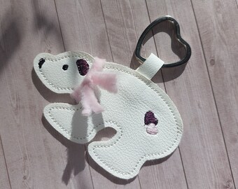 Embroidery file ITH key ring pocket tree polar bear for 10 x 10 cm frame as a gift