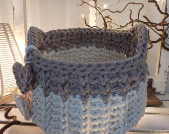 Basket, crochet basket, instructions in German, PDF