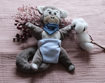 Instructions| ITH Schnuffeltuch Monkey| Embroidery file 16x26ziger frame| Baby gift| ITH| ITH embroidery| Schnuffeltuch| Stuffed animal| Cuddly towel