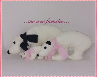 Embroidery file ITH family Polar Bear in frames 20 x 30 cm 16 x 26 cm and 13 x 18 cm