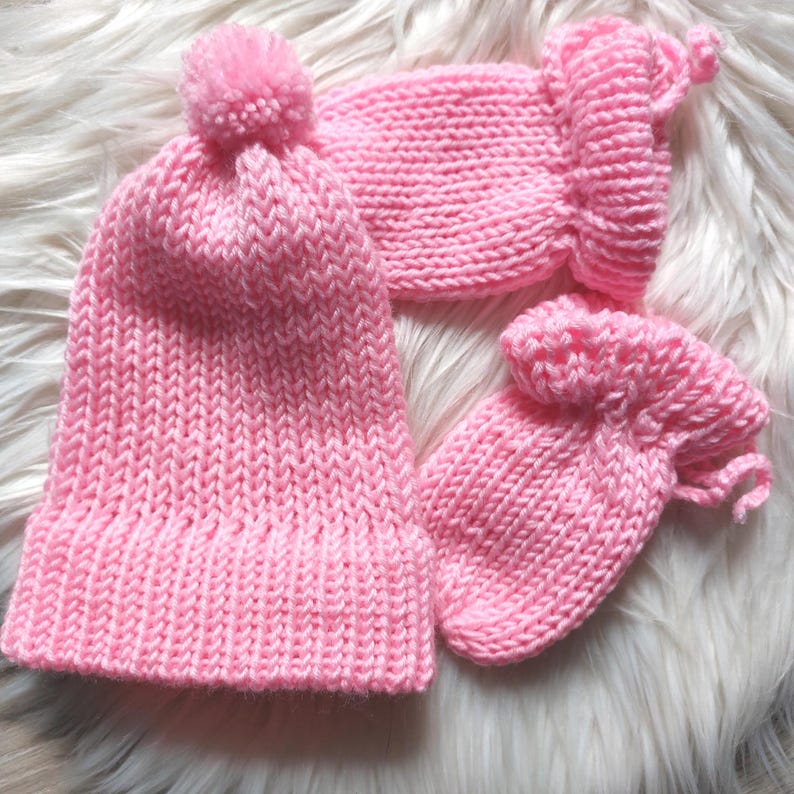 Sentro Mittens Baby Hat and Mittens With and Without Patterns Made Using the Sentro or ...