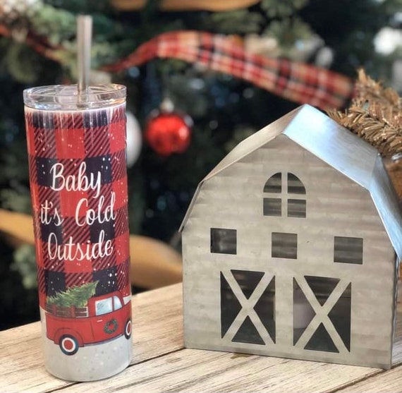 Baby It's Cold Outside Buffalo Plaid Tumbler