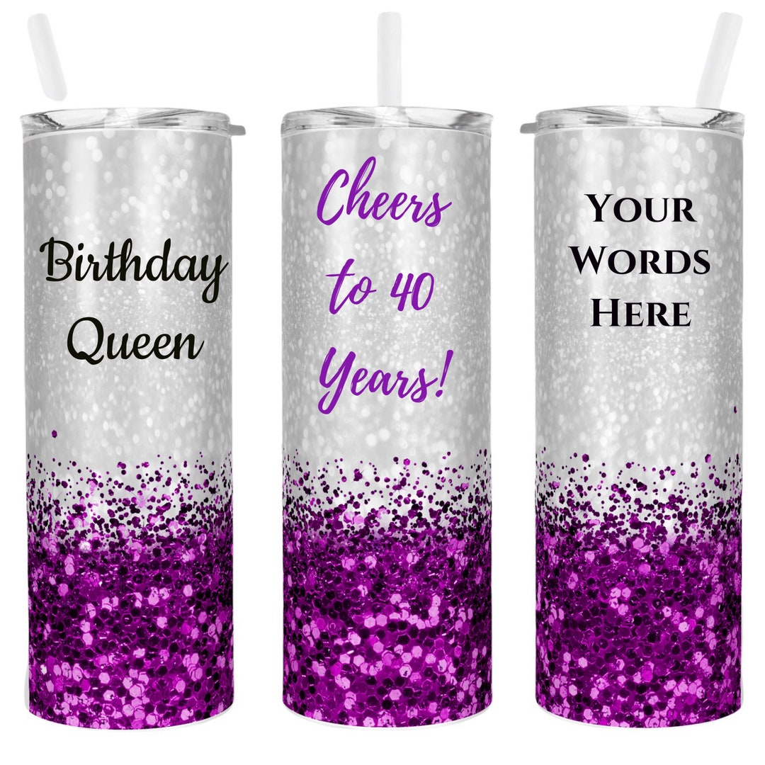 Birthday Party Tumblers Cheers to 40 Years Tumbler Personalized Skinny