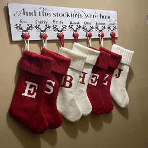 And The Stockings Were Hung Stocking Holder Sign | Reindeer Personalized | Fireplace Mantel Alternative | Stocking Hanger | Fall Decor