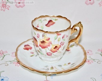 Antique Lavishly Gilded English Bone China William A Adderley & co Coffee Cup