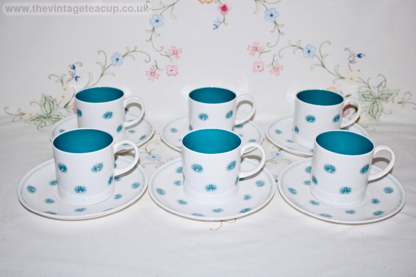 Rare Susie Cooper China 1950s Set One O'clocks Blue Coffee Cans - Etsy