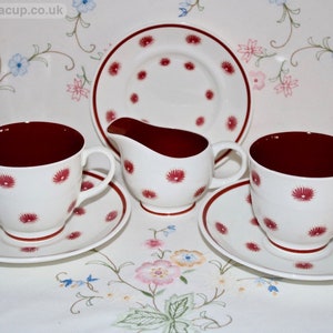 Susie Cooper Bone China Tea Set: 1950s Dandelion Design