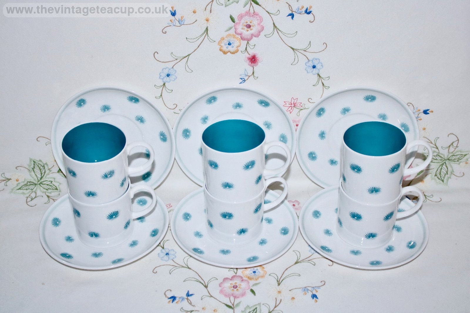 Rare Susie Cooper China 1950s Set One O'clocks Blue Coffee Cans - Etsy