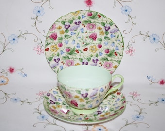 Extremely Rare Shelley China "Countryside" Trio