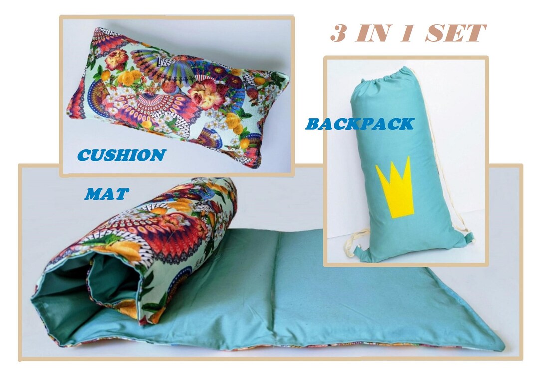 Roll up Padded Beach Mat With Pillowbeach Roll up Mat for Etsy