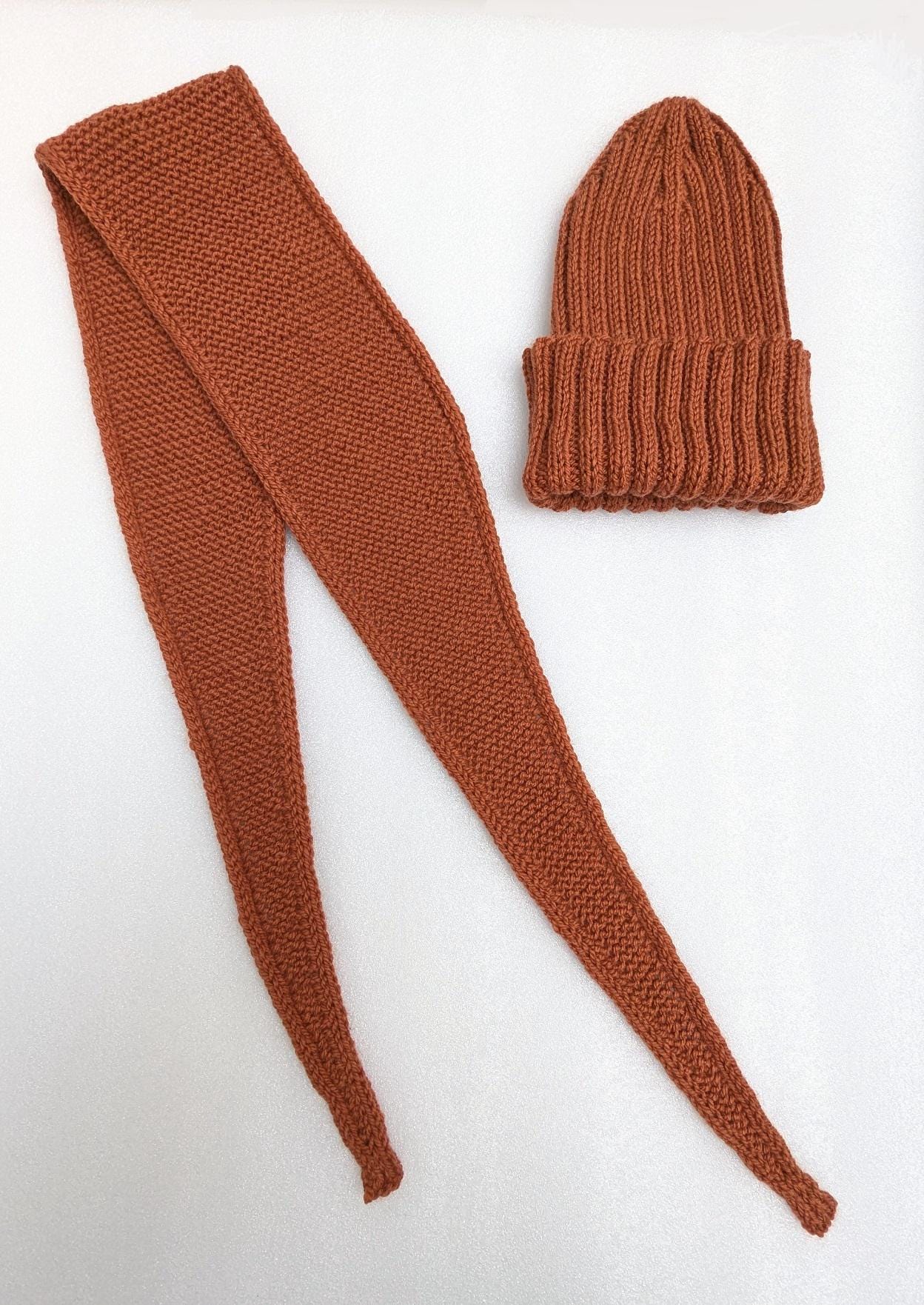 Sophie Scarf With Beanie Hat, Tan Brown Winter Set - Etsy display picture 2