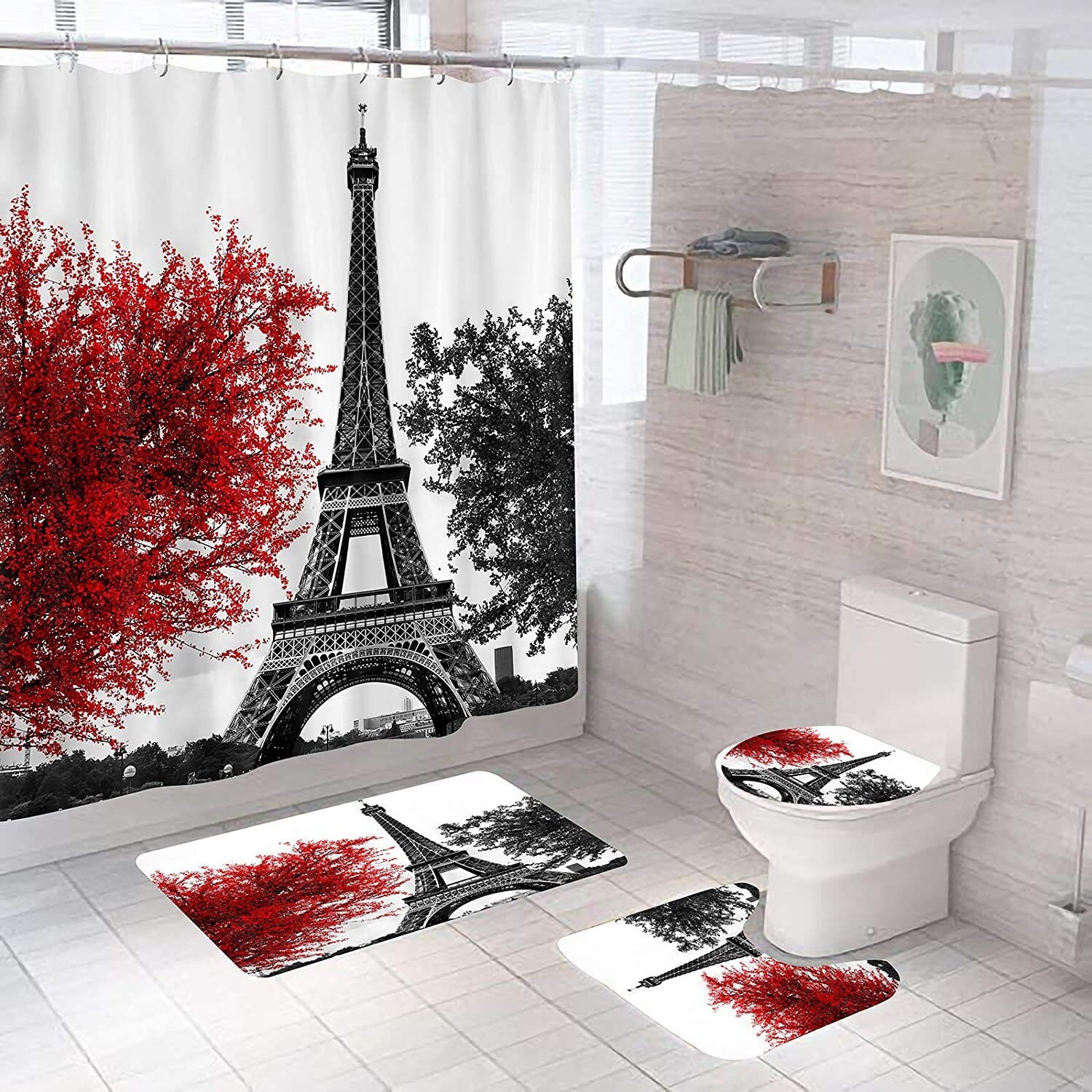 Eiffel Tower 4pcs Bathroom Set Etsy