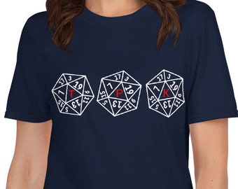 TPK Dice shirt | Fun Gifts for Tabletop RPG Gamers | D20 | Short-Sleeve Unisex T-Shirt