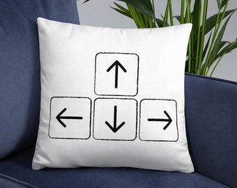 Arrow Key Pillow | Fun Gifts for Gamers | 12"-22"