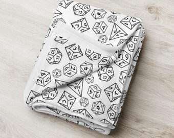 Cozy Tossed Dice Blanket | Tabletop RPG Dice Set | Throw Blanket