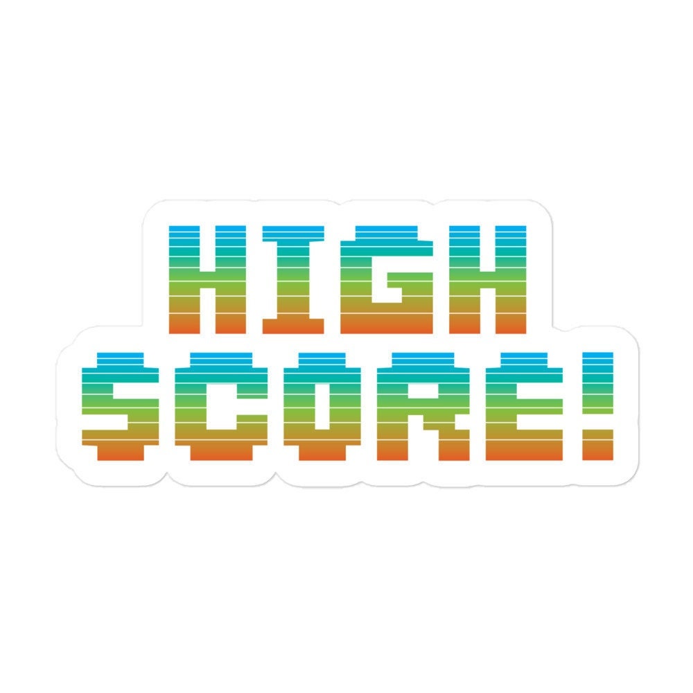 High Score! Retro Die Cut Sticker | Arcade Inspired Designs | Super ...