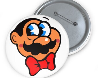 Creepy Tapper Face Pin Button | Retro Humor | Nerd Gifts | Accessories