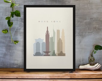 6 Hong Kong Digital Travel Print Wall Art Hong Kong Instant Download Home Decoration Hong Kong Gift Art Lovers Wall Art Print Hong Kong