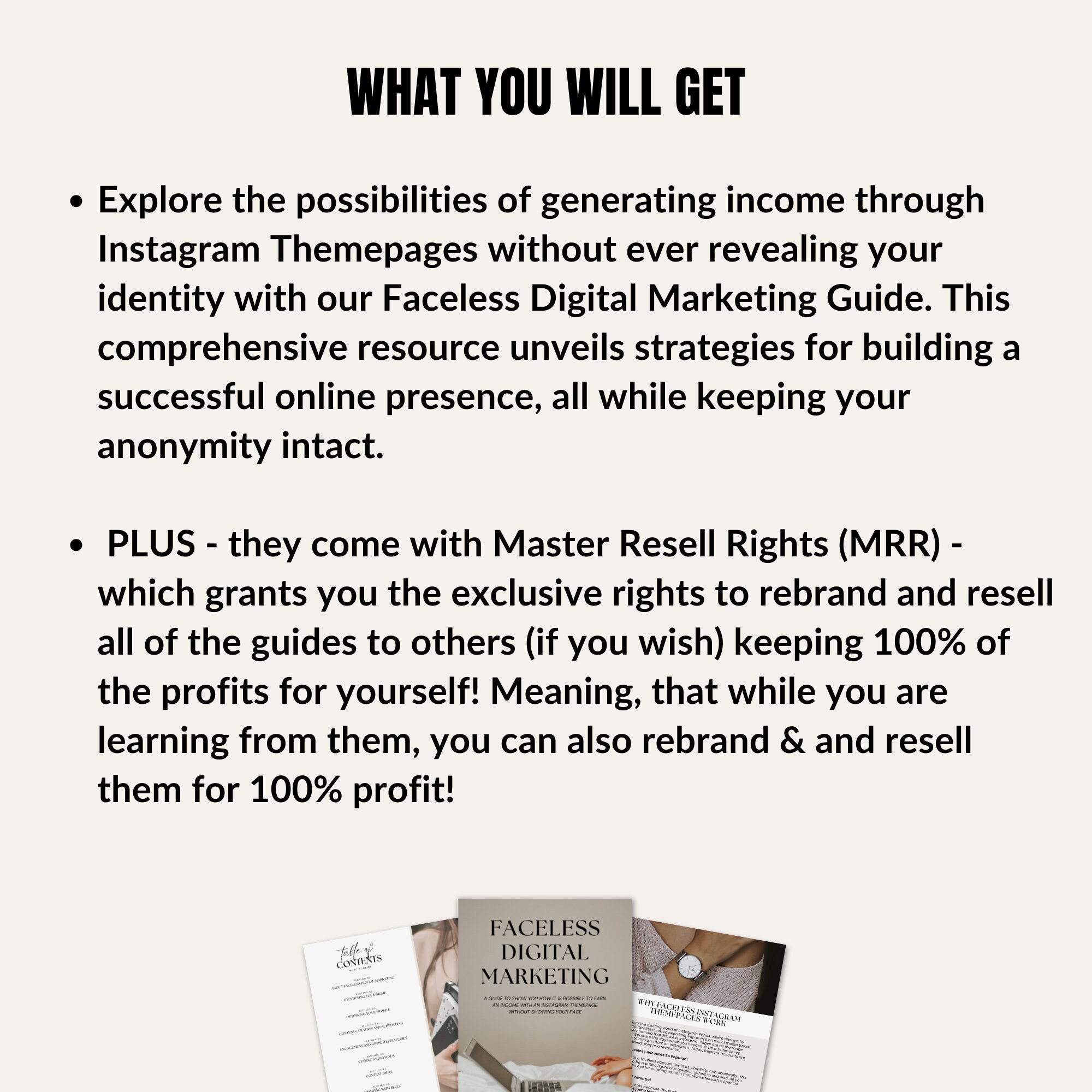 Faceless Digital Marketing Guide With Master Resell Rights (MRR ...
