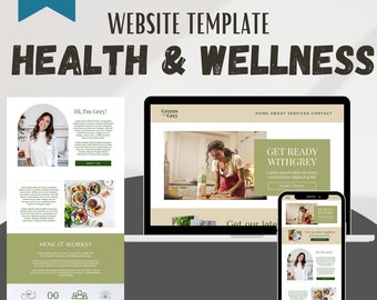 Health Coach Website Canva Template, Coaching Website Canva Template, Health and Wellness, Nutrition Template, Fitness Coach Canva Website