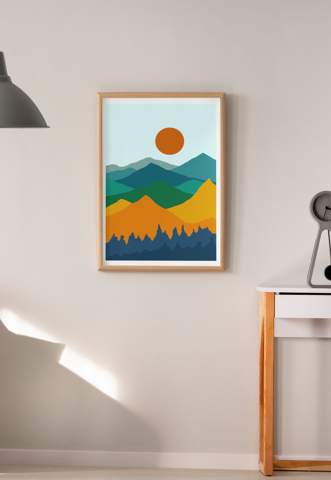 Mountain Wall Art, Landscape Wall Art, Mid Century Modern Prints