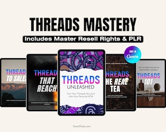 MRR PLR Threads Mastery Bundle, Threads Unleashed, threads to millions mrr, plr digital products, Master Resell Rights mrr, Passive Income