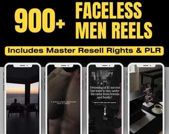 900+ men reels videos dark men aesthetic reels men aesthetic videos reels men faceless reels video PLR MRR men reels bundle lifestyle men