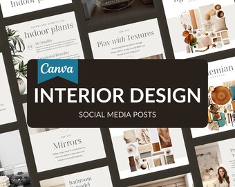 Interior Design Template Canva Interior Design Instagram Posts Interior Design Editable Post Interior Design Instagram Templates