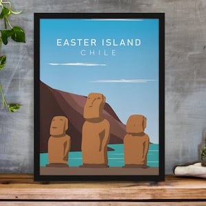 Easter Island Digital Travel Print Wall Art Easter Island Instant Download Home Decor Chile Gift Art Lovers Wall Art Print Easter Island
