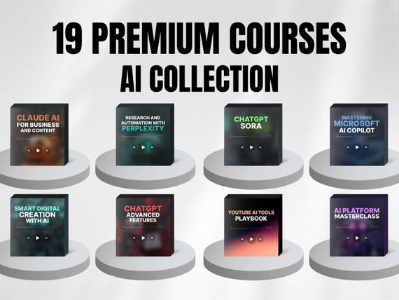 AI Video Course Collection: Passive Income, Digital Marketing, Business Tools, Ai model, ChatGPT, Claude AI, Eleven Labs, Digital Product