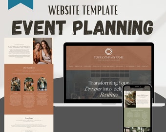 Event Planning Canva Website Template, Wedding Planning Website Template, Event Planner Template, Business Website, Sales Page, Landing Page