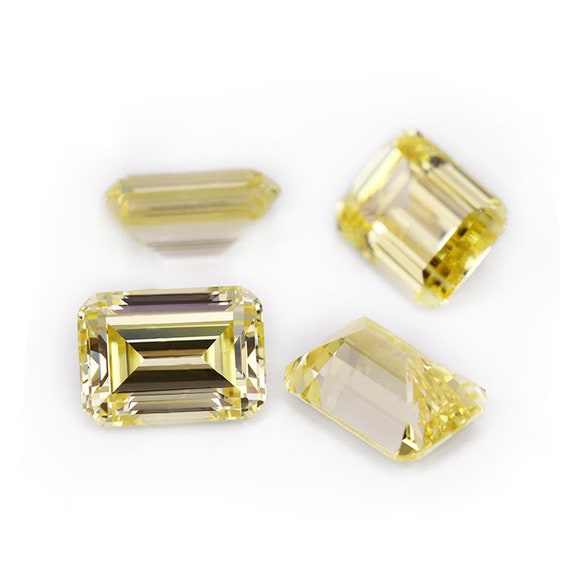 Details about   Emerald Cut Loose Moissanite Yellow Color 1.00 to 5.00 Ct For Engagement Ring 