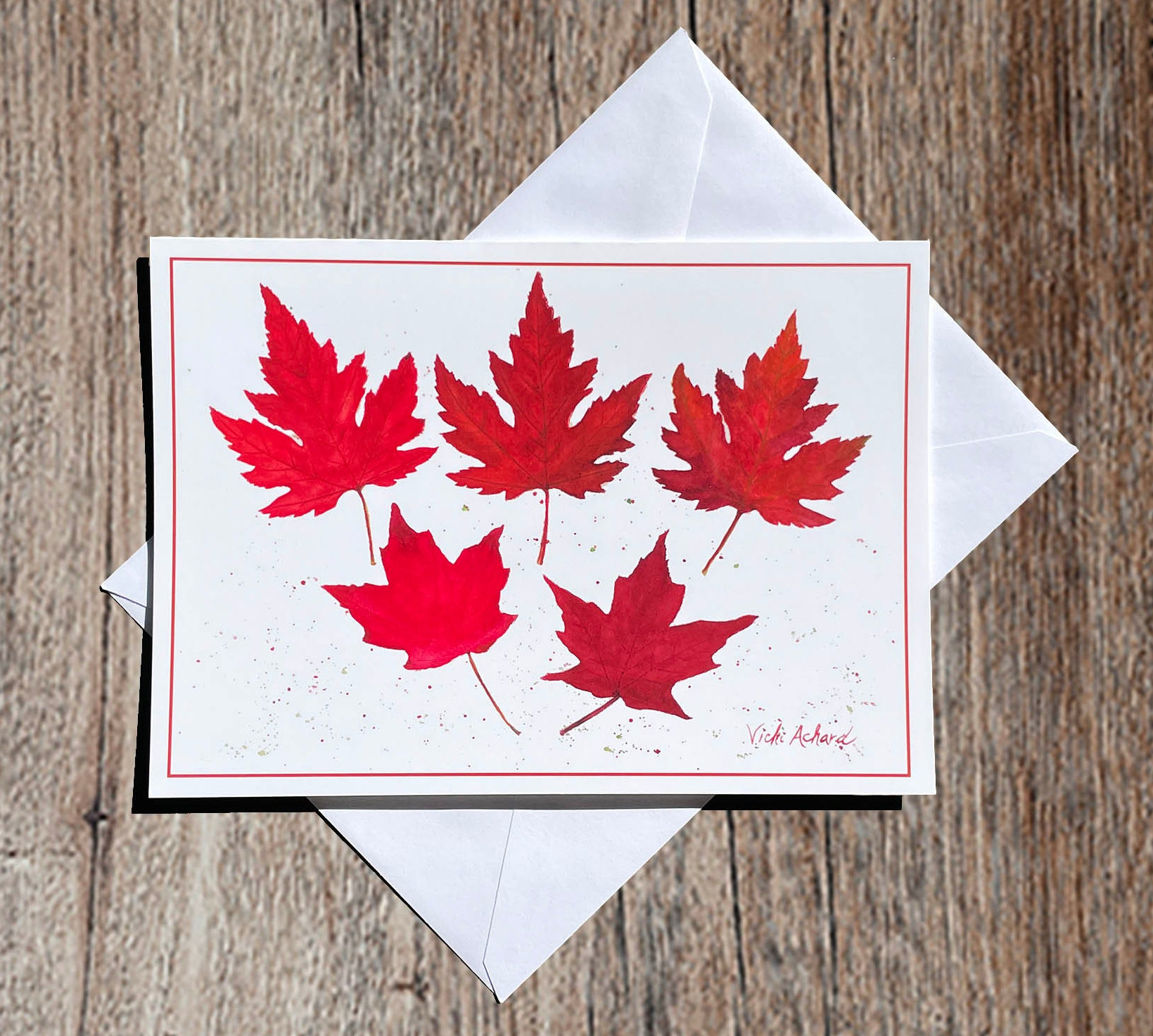 Autumn Leaf Cards, Fall Birthday Card, Greeting Cards, Watercolor Fall ...
