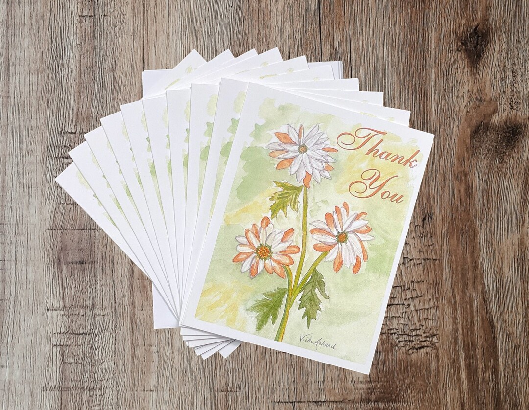 Pack of Thank You Cards, Blank Inside, Note Cards With Envelopes, Say