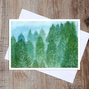 Nature Watercolor Greeting Card, Blank Inside, 5x7 card with envelope, Note Card for any occasion, Bar Harbor, Maine